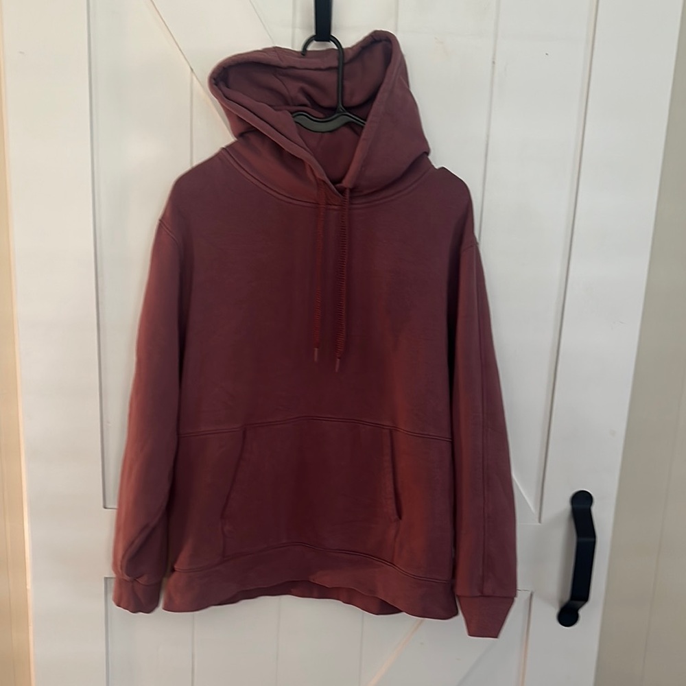 Athleta Retroplush Hoodie, Mauve/Lilac Color, Size L